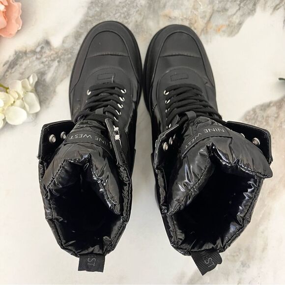 NINE WEST Pilar Lug Sole Bootie in Black Size 7.5 NEW - Picture 10 of 16